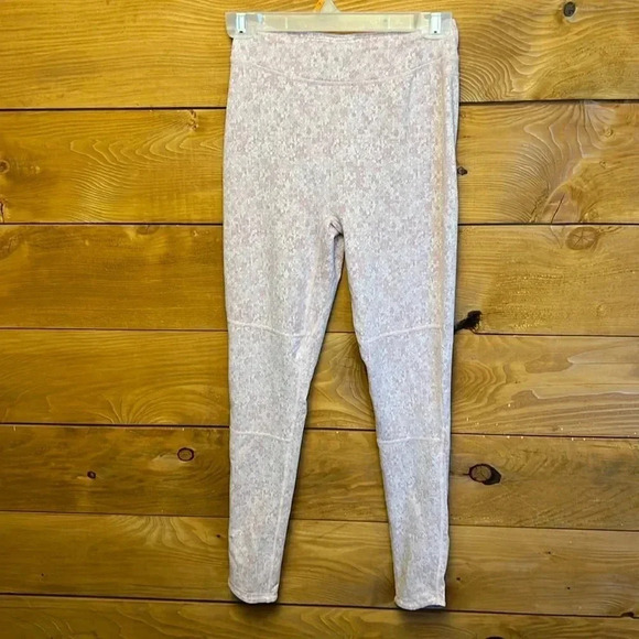 Gymshark womens leggings compression fit light pink fleur textured yoga athletic - Picture 1 of 9